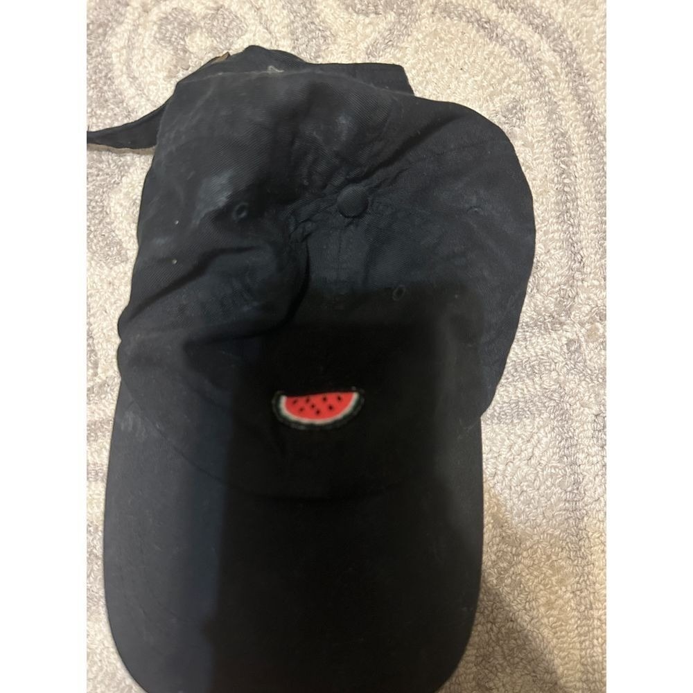 PINK Victoria's Secret Black Baseball Cap with Watermelon Embroidery